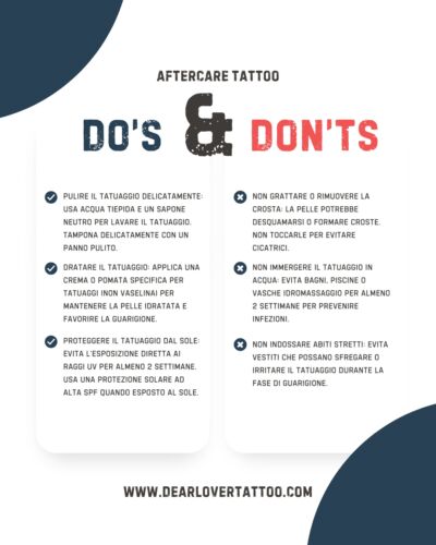 Guarigione del tatuaggio dos and donts dear lover tattoo shop busto arsizio