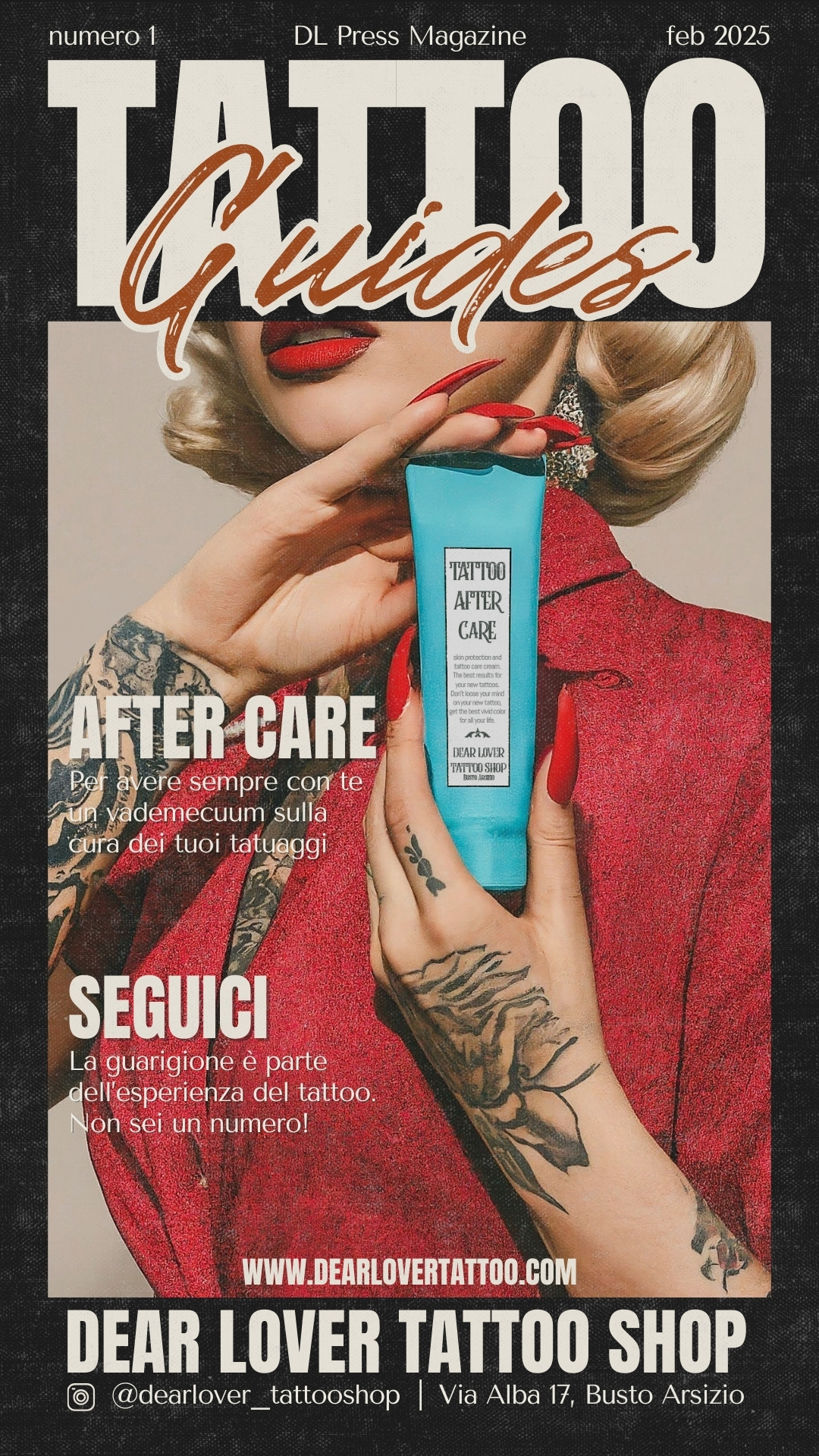 Freebie n.1 guida alla guarigione del tatuaggio dear lover tattoo shop busto arsizio